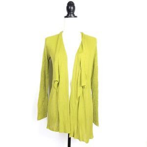 NEW NWT Jones New York Bright Palm Green Open Flyaway Cardigan Size XXS